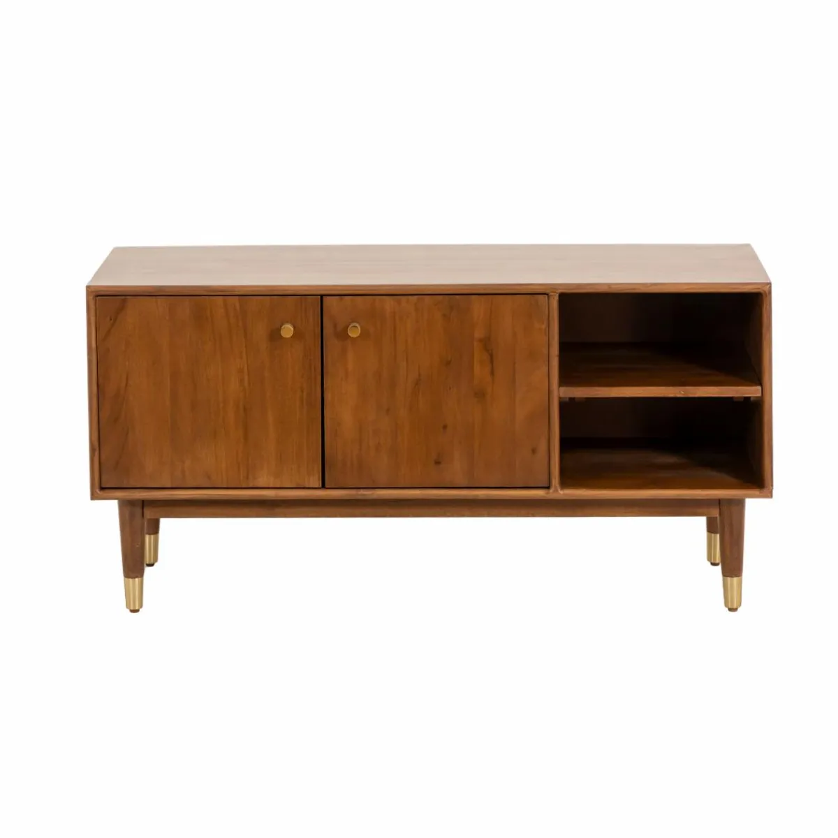 Made in Meubles Meuble TV 2 portes en bois d'acacia Emiel