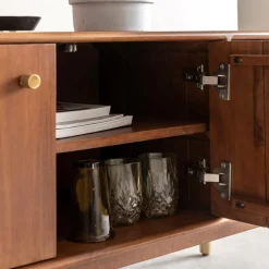 Made in Meubles Meuble TV 2 portes en bois d'acacia Emiel