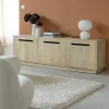 Made in Meubles Meuble TV 3 portes en bois de manguier Roni