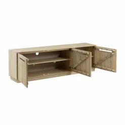 Made in Meubles Meuble TV 3 portes en bois de manguier Roni