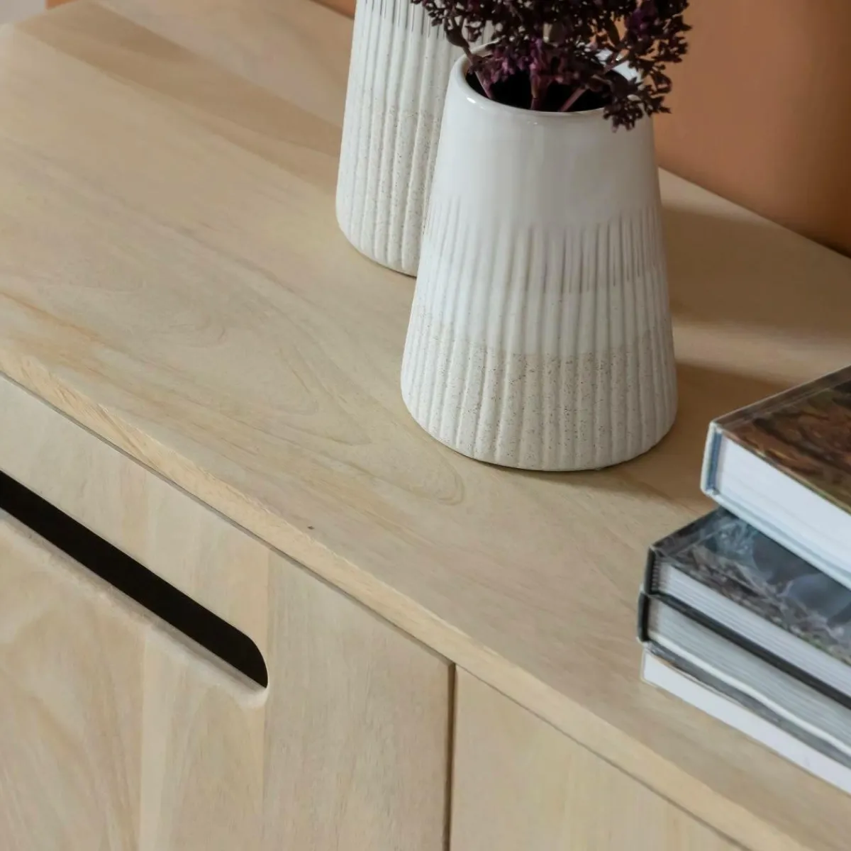 Made in Meubles Meuble TV 3 portes en bois de manguier Roni