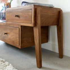 Made in Meubles Meuble TV 3 tiroirs en bois de manguier Remick
