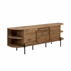 Made in Meubles Meuble TV arrondi en bois recyclé Blaise