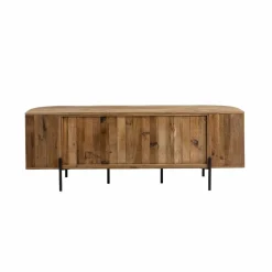 Made in Meubles Meuble TV arrondi en bois recyclé Blaise