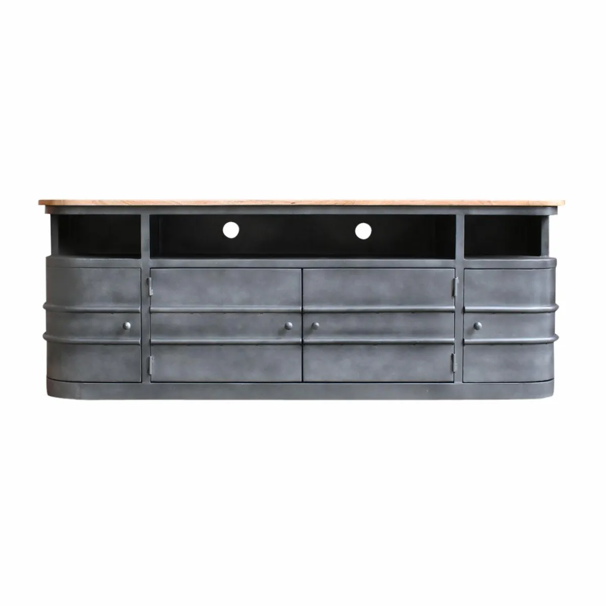 Made in Meubles Meuble TV arrondi en métal Locker