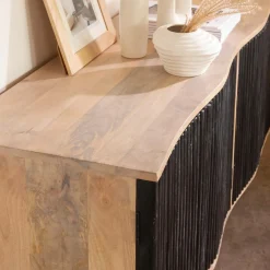 Made in Meubles Meuble TV bois de manguier et métal Auxence