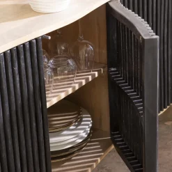 Made in Meubles Meuble TV bois de manguier et métal Auxence