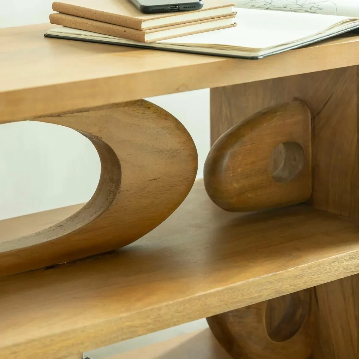 Made in Meubles Meuble TV design en bois de manguier Alwen