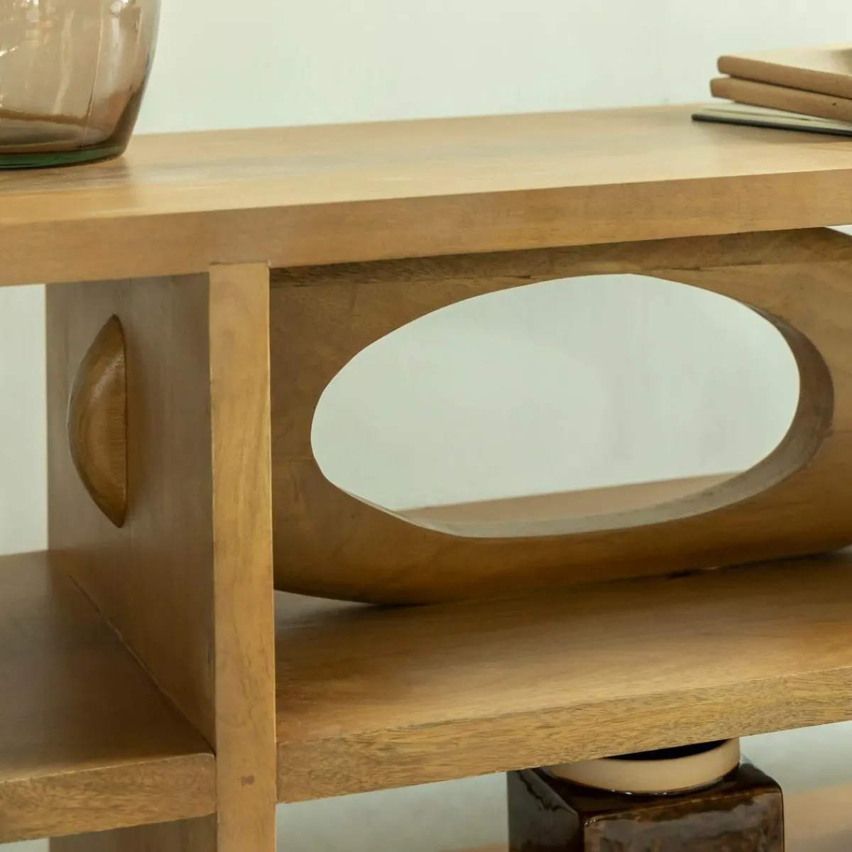 Made in Meubles Meuble TV design en bois de manguier Alwen