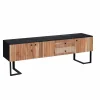 Made in Meubles Meuble TV en bois d'acacia et métal Pippa