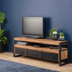 Made in Meubles Meuble TV en bois d'acacia 160 cm Havana