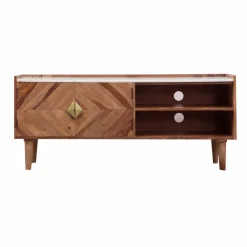 Made in Meubles Meuble TV en bois d'acacia Naxos