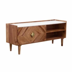 Made in Meubles Meuble TV en bois d'acacia Naxos
