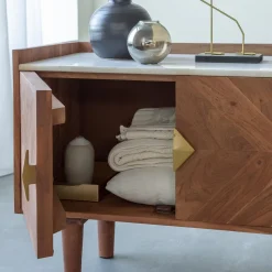 Made in Meubles Meuble TV en bois d'acacia Naxos