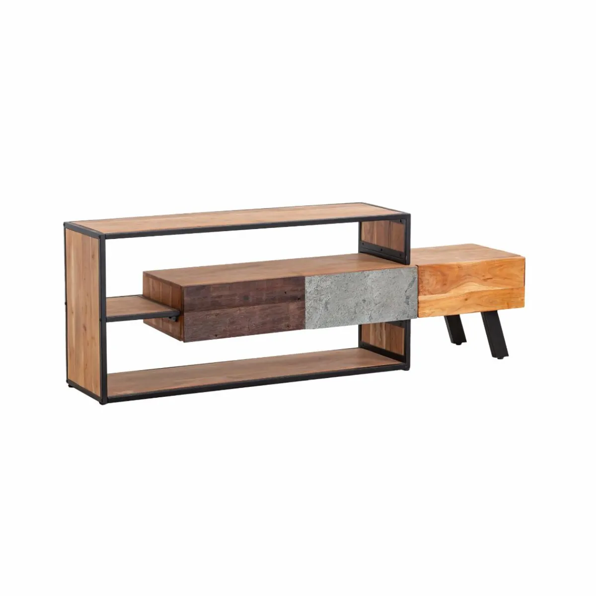 Made in Meubles Meuble TV en bois d'acacia Ernest