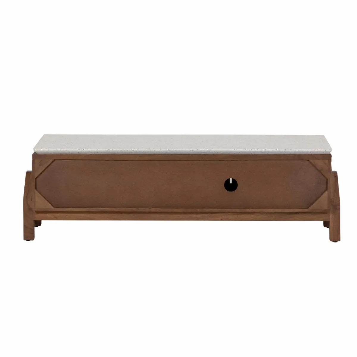 Made in Meubles Meuble TV en bois d'acacia et terrazzo Kaelis