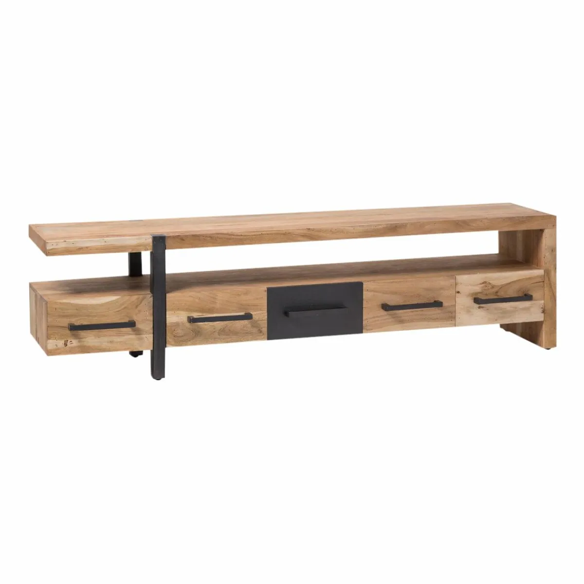Made in Meubles Meuble TV en bois d'acacia Praia