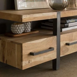 Made in Meubles Meuble TV en bois d'acacia Praia