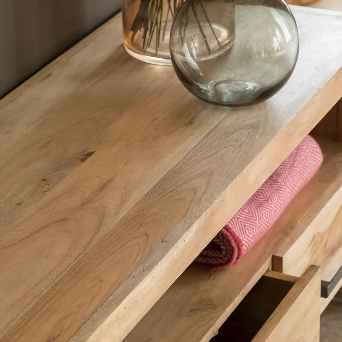 Made in Meubles Meuble TV en bois d'acacia Praia