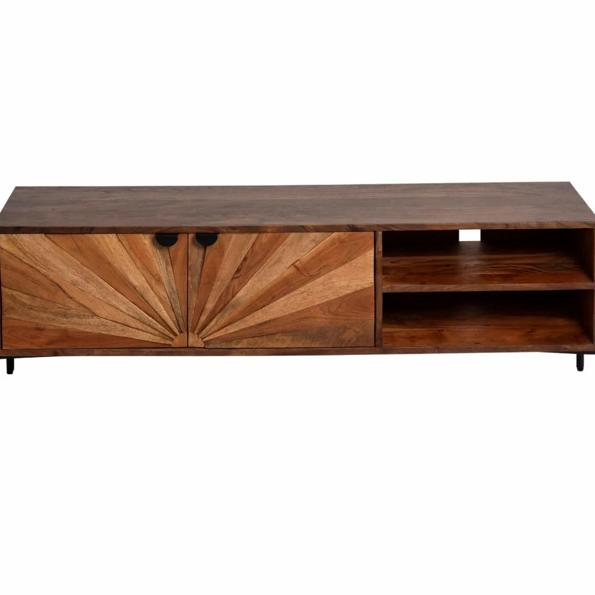 Made in Meubles Meuble TV en bois d'acacia Elvira