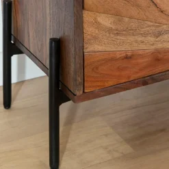 Made in Meubles Meuble TV en bois d'acacia Elvira