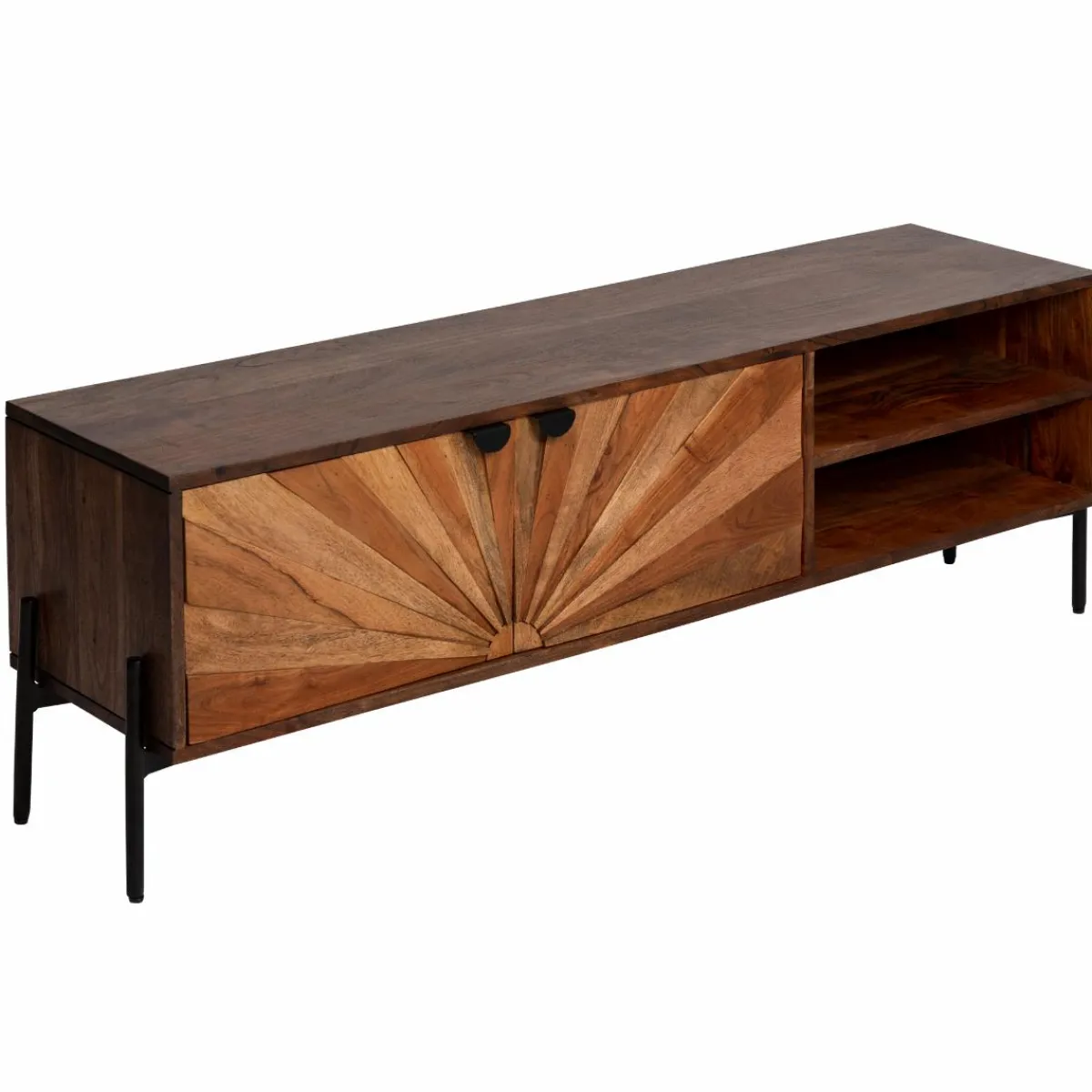 Made in Meubles Meuble TV en bois d'acacia Elvira