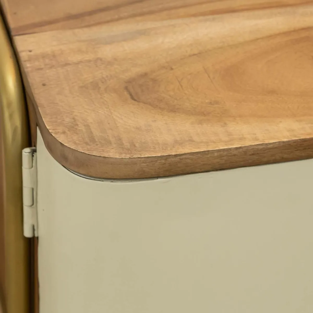 Made in Meubles Meuble TV en bois d'acacia et métal Andrès