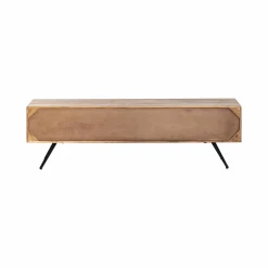 Made in Meubles Meuble TV en bois d'acacia et pierre Yvan