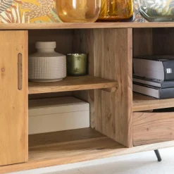 Made in Meubles Meuble TV en bois d'acacia Sara