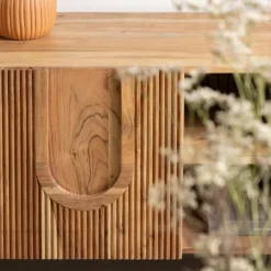 Made in Meubles Meuble TV en bois d'acacia Tilio