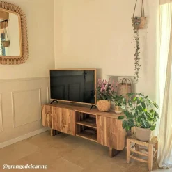 Made in Meubles Meuble TV en bois d'acacia Tilio