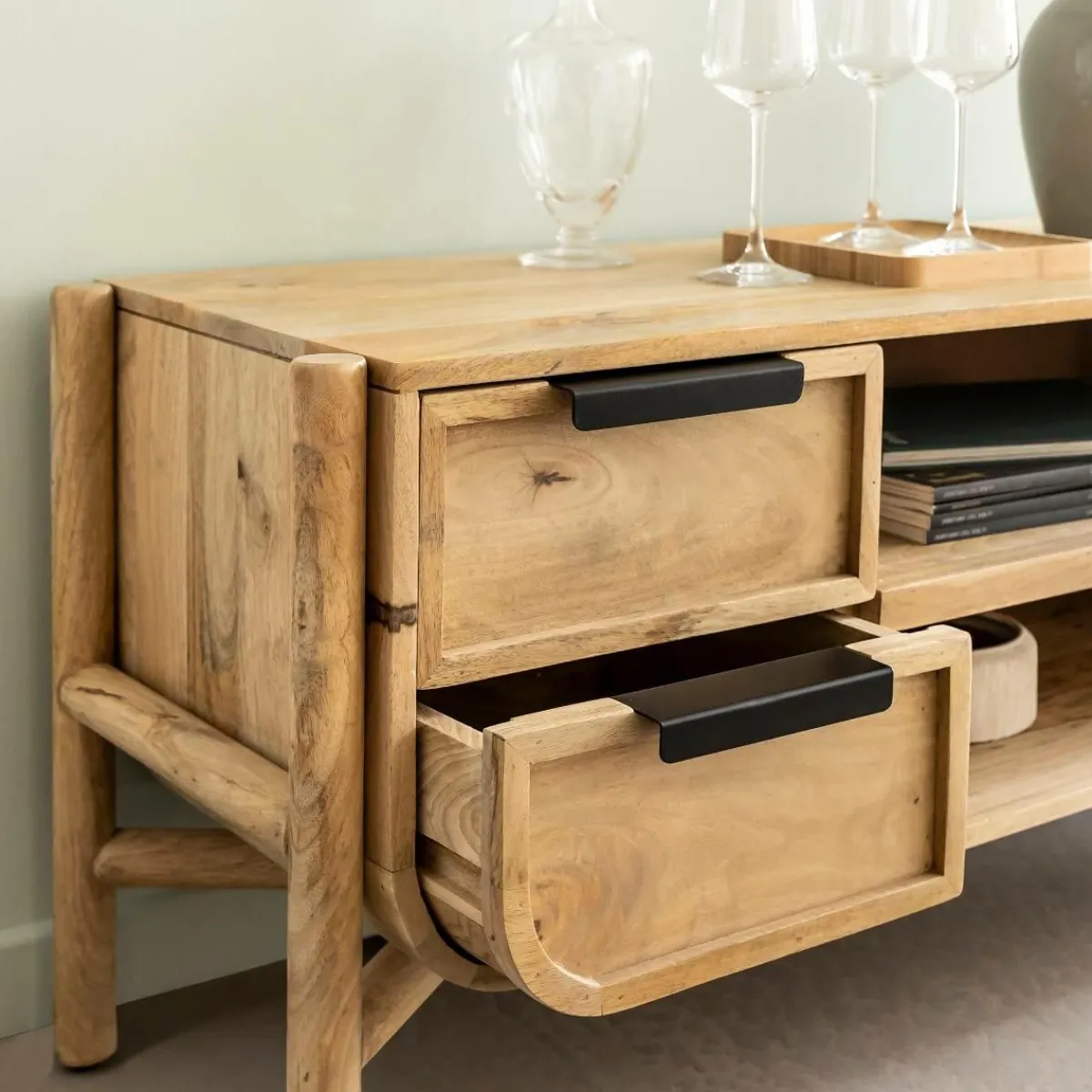 Made in Meubles Meuble TV en bois de manguier Nova