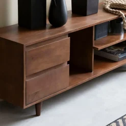 Made in Meubles Meuble TV en bois de manguier Nelson