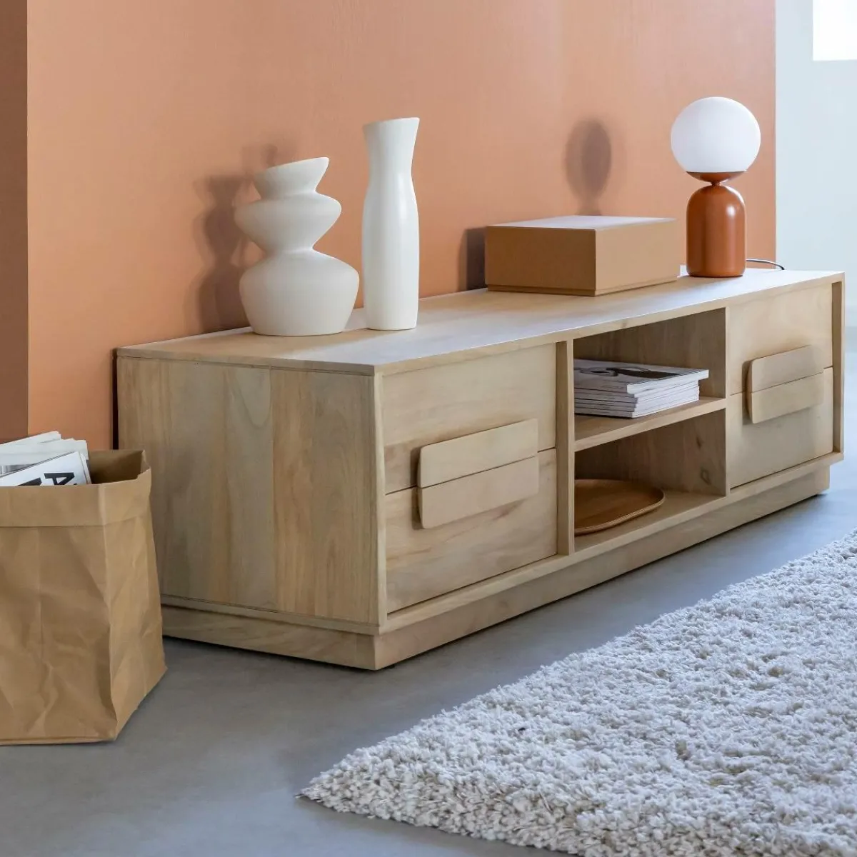 Made in Meubles Meuble TV en bois de manguier Lioris