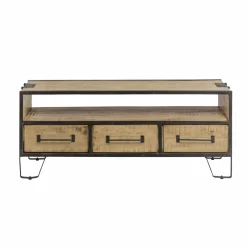 Made in Meubles Meuble TV en bois de manguier 3 tiroirs Wood