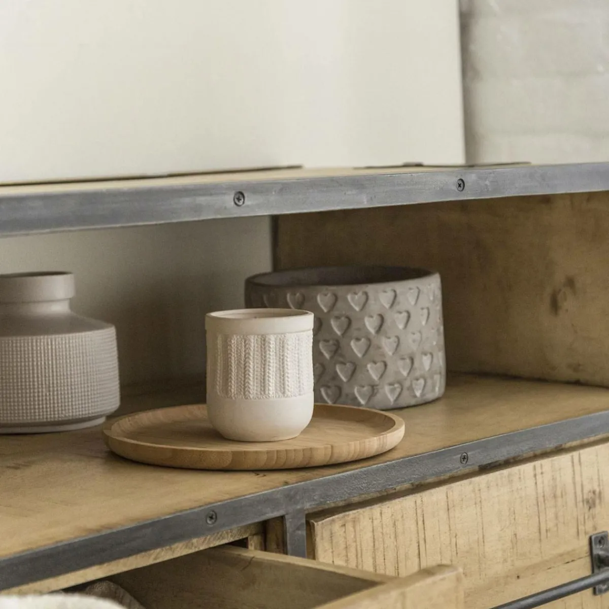 Made in Meubles Meuble TV en bois de manguier 3 tiroirs Wood