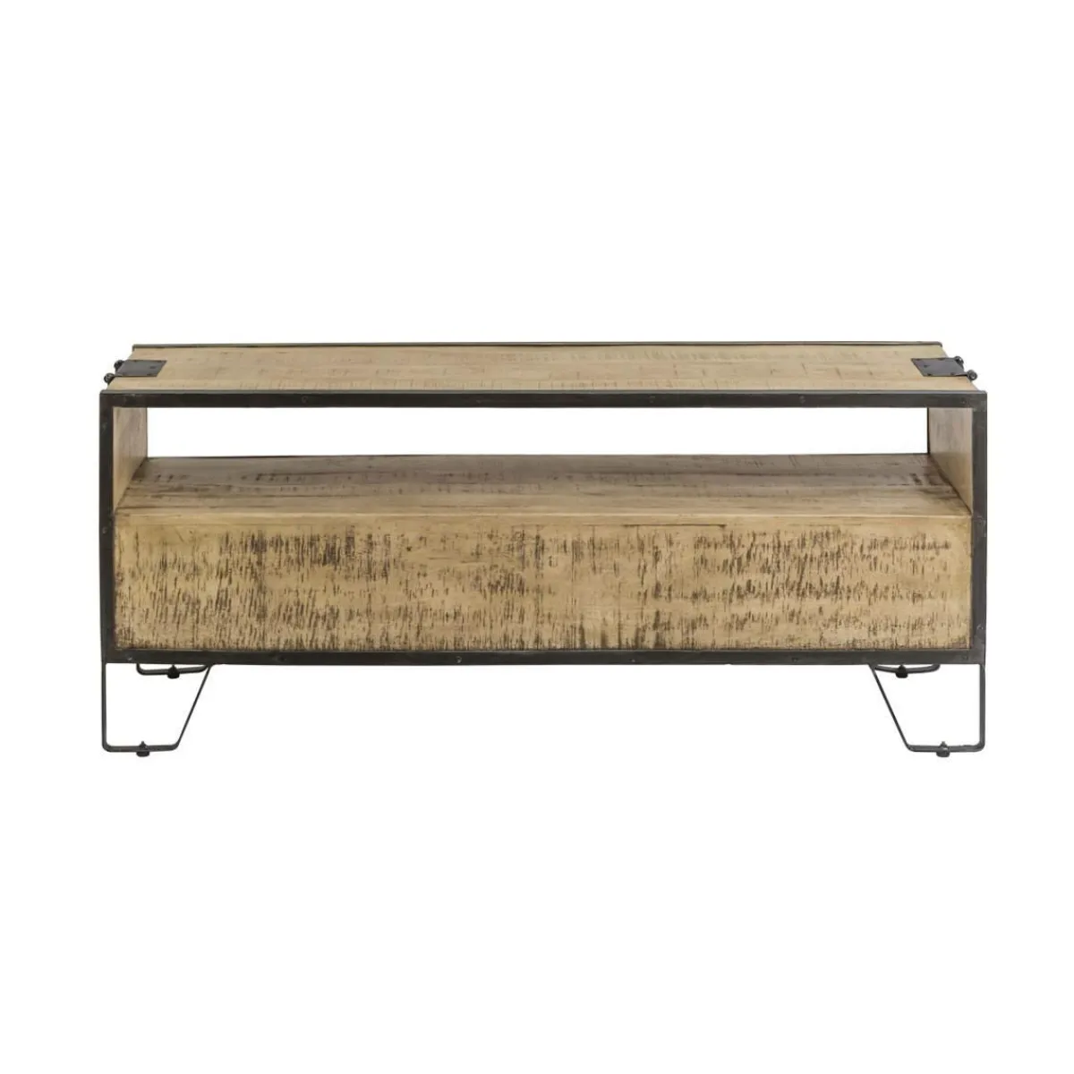 Made in Meubles Meuble TV en bois de manguier 3 tiroirs Wood
