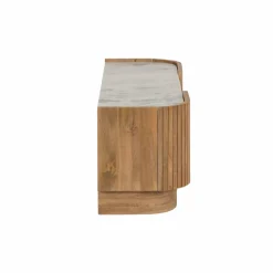 Made in Meubles Meuble TV en bois de manguier et marbre Adler
