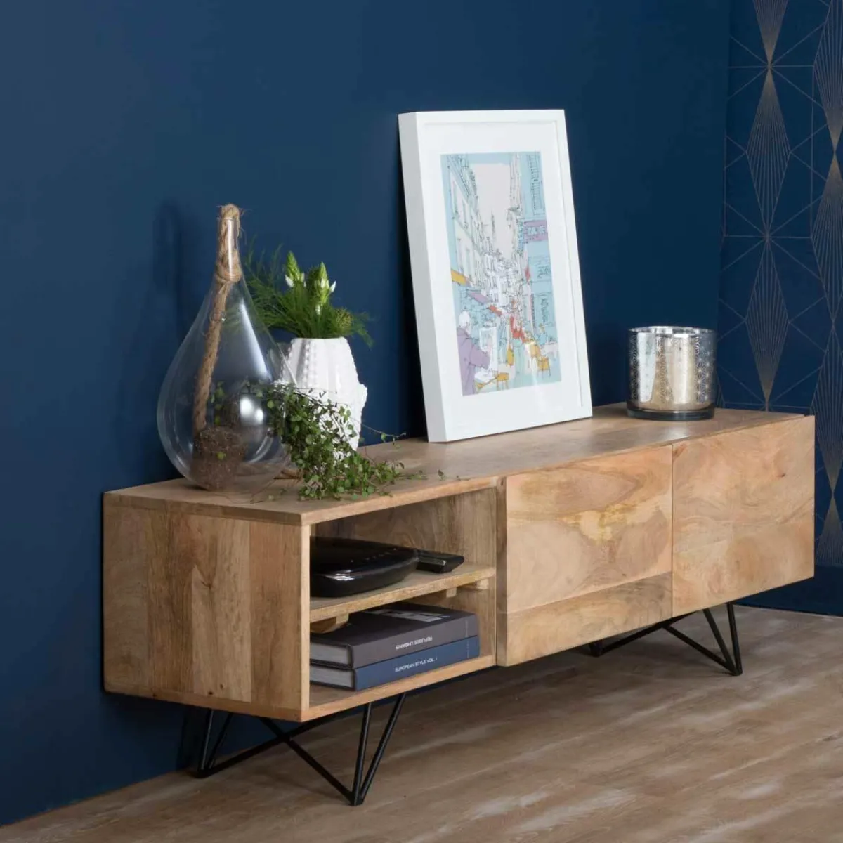 Made in Meubles Meuble TV en bois de manguier Carole