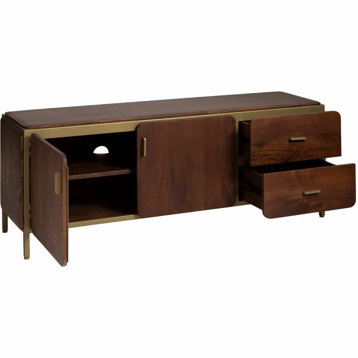 Made in Meubles Meuble TV en bois de manguier Lisette