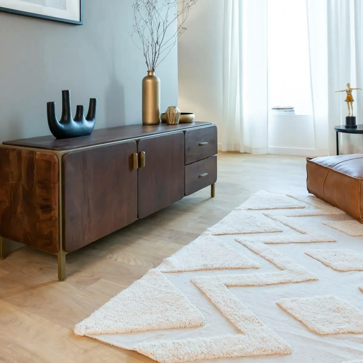 Made in Meubles Meuble TV en bois de manguier Lisette