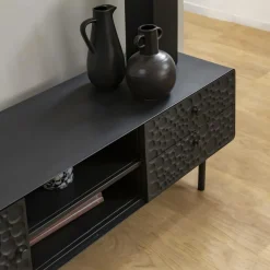 Made in Meubles Meuble TV en bois de manguier et métal Liv