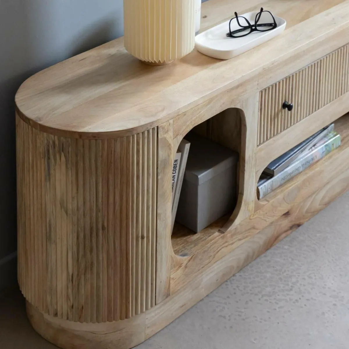 Made in Meubles Meuble TV en bois de manguier Amara