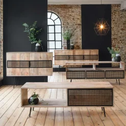 Made in Meubles Meuble TV en bois de manguier 140 cm Jasmin