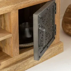 Made in Meubles Meuble TV en bois de manguier et métal Sahara