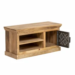 Made in Meubles Meuble TV en bois de manguier et métal Sahara