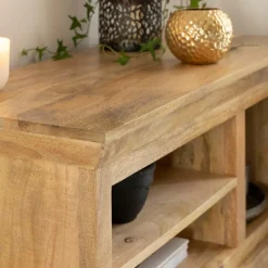 Made in Meubles Meuble TV en bois de manguier et métal Sahara