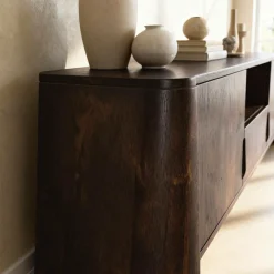 Made in Meubles Meuble TV en bois de manguier foncé Liriel