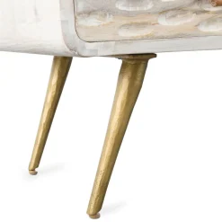 Made in Meubles Meuble TV en bois de manguier blanchi Rhodes