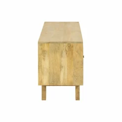Made in Meubles Meuble TV en bois de manguier et cannage Edana